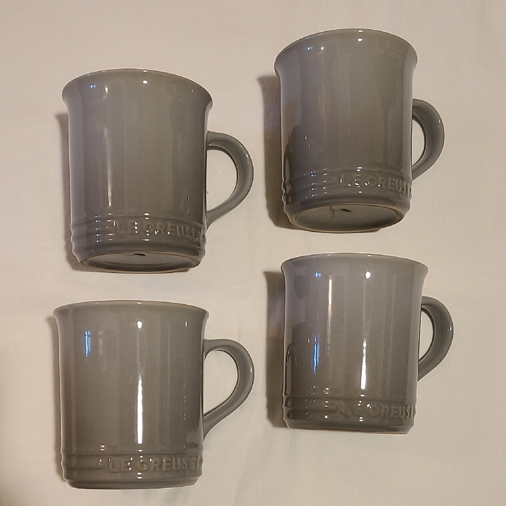 Le Creuset Gray Stoneware Coffee Mugs - Set of 4